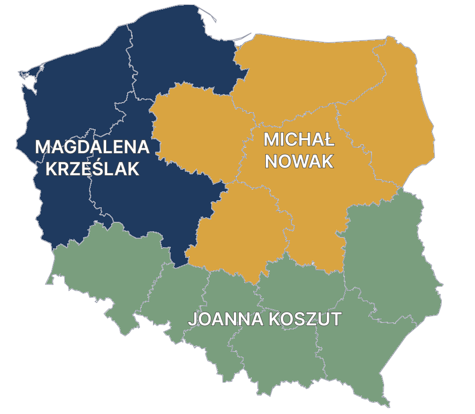 Mapa Doradc&oacute;w techniczno-handlowych